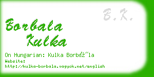 borbala kulka business card